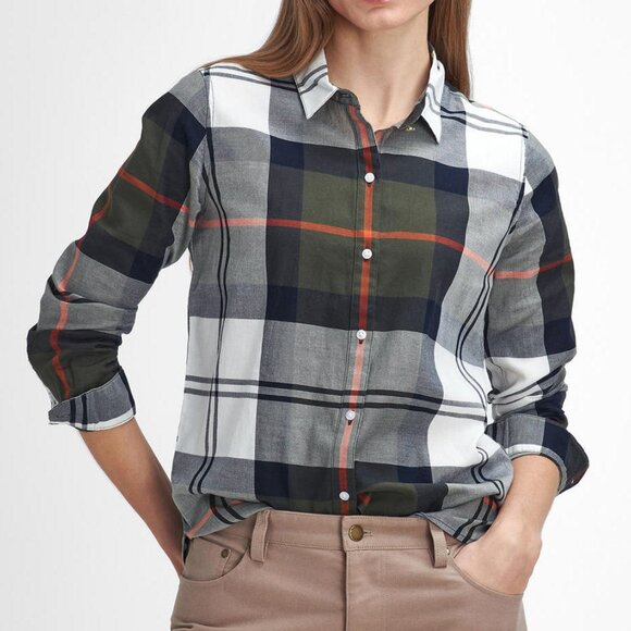 Barbour Moorland Check Tartan Relaxed Cotton Long Sleeve Button Down Shirt - Picture 4 of 13